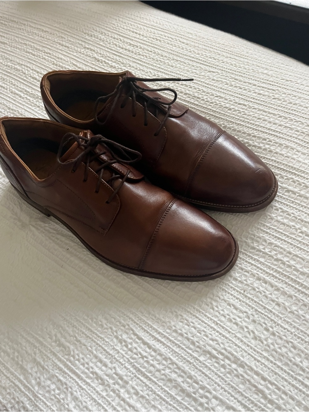Florsheim Brown Leather Cap-Toe Derby Lace-Up